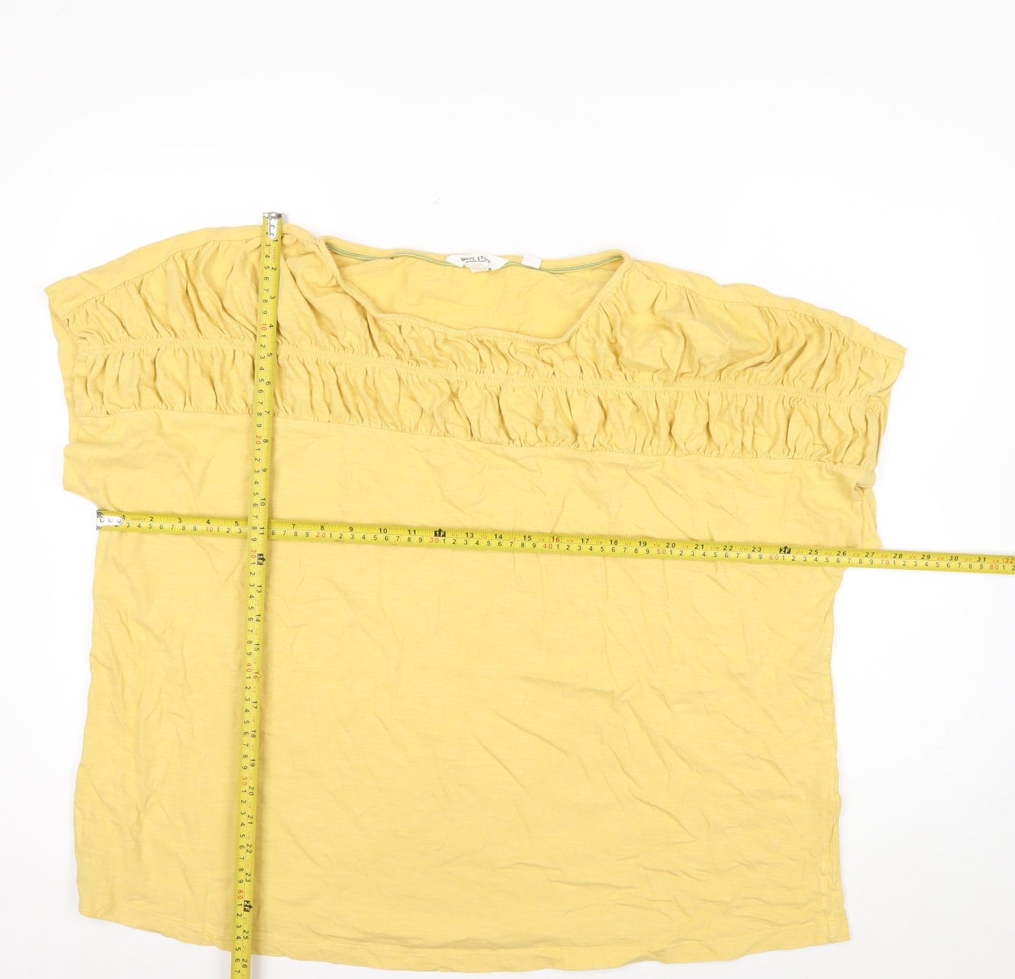 White Stuff Womens Yellow Cotton Tunic Blouse Size 24