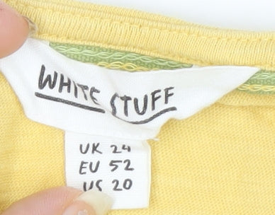 White Stuff Womens Yellow Cotton Tunic Blouse Size 24