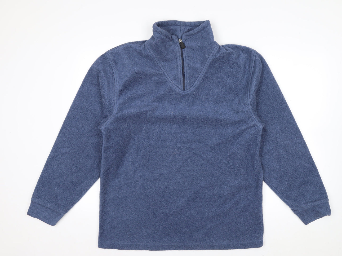 Hawkshead Men's Blue 1/4 Zip Fleece Pullover Sweatshirt Size S