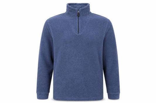 Hawkshead Men's Blue 1/4 Zip Fleece Pullover Sweatshirt Size S