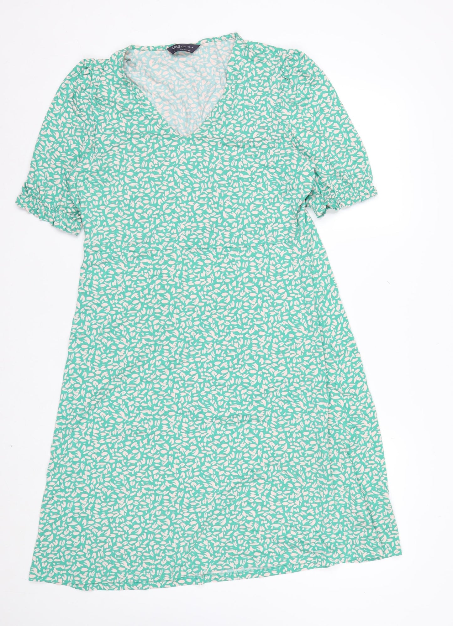 Marks and Spencer Women’s Green Floral A-Line Long Dress Size 14