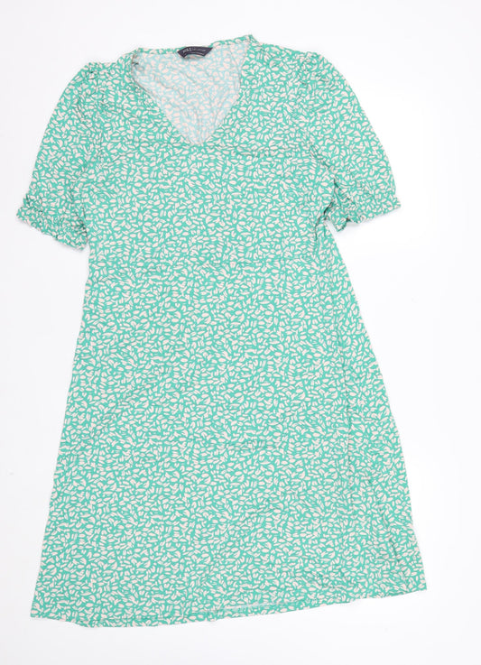 Marks and Spencer Women’s Green Floral A-Line Long Dress Size 14