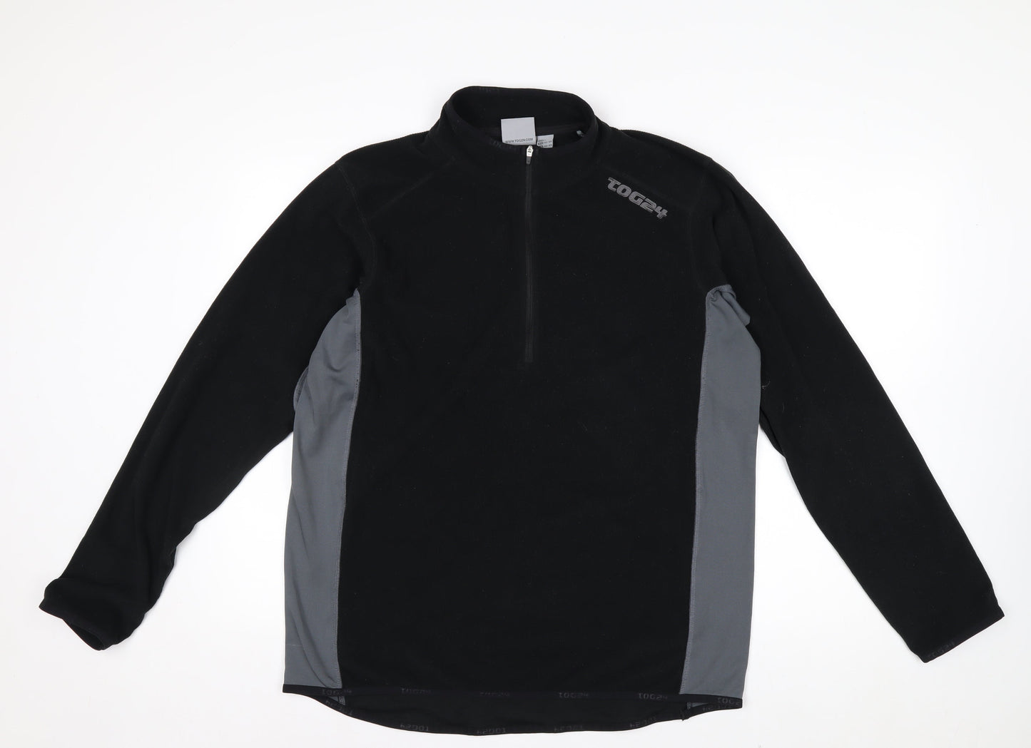 TOG24 Men's Black Fleece 1/4 Zip Pullover Sweatshirt Size L