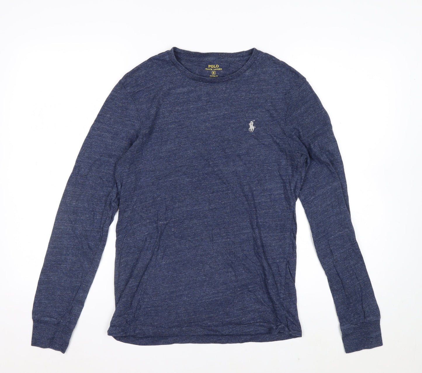Ralph Lauren Men Blue Slim Fit Long Sleeve Cotton Crew Neck Top S