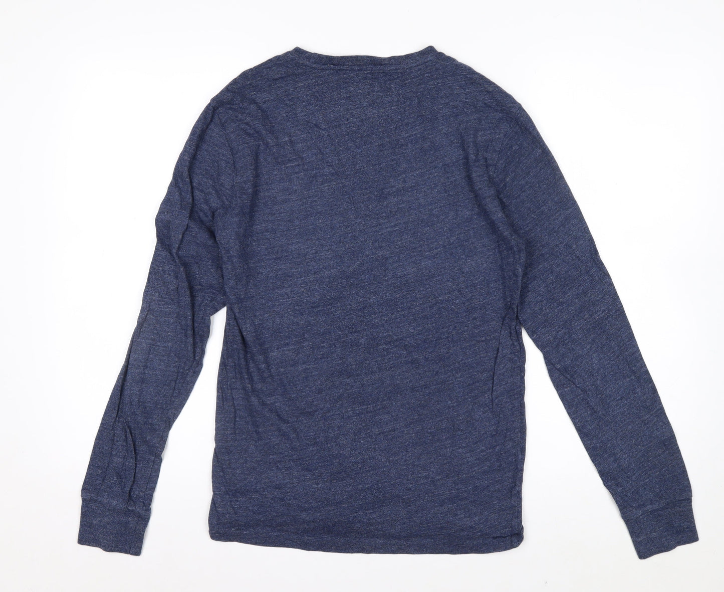 Ralph Lauren Men Blue Slim Fit Long Sleeve Cotton Crew Neck Top S