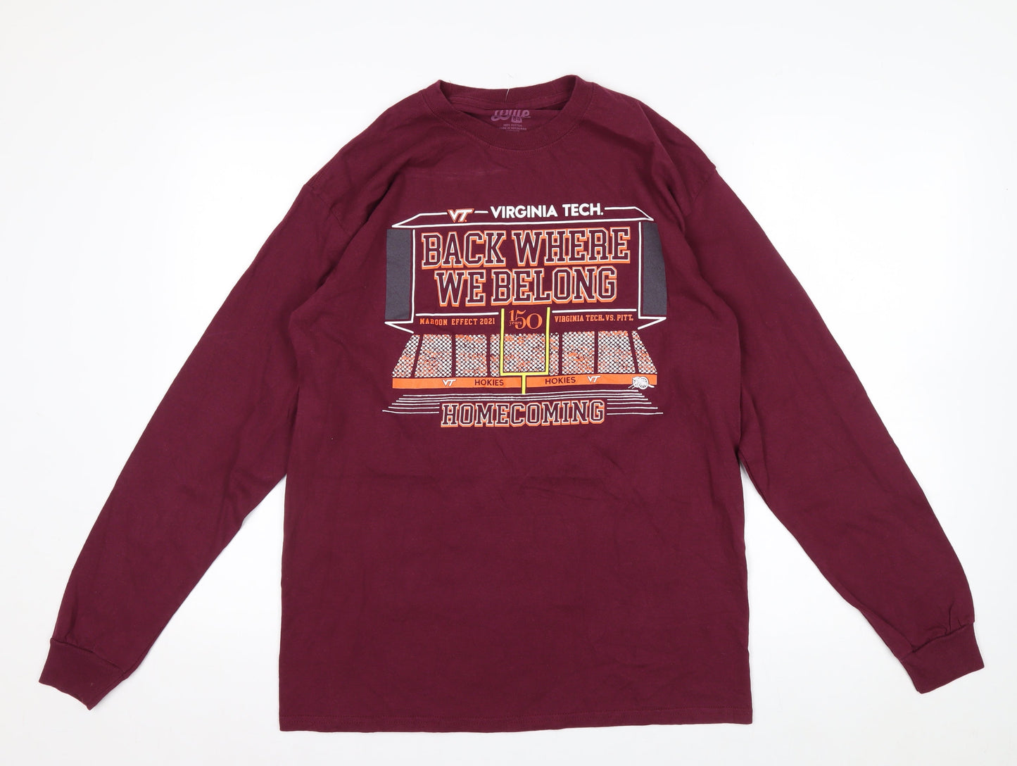 Blue 84 Men’s Red Long Sleeve Virginia Tech Cotton Graphic Top Size M