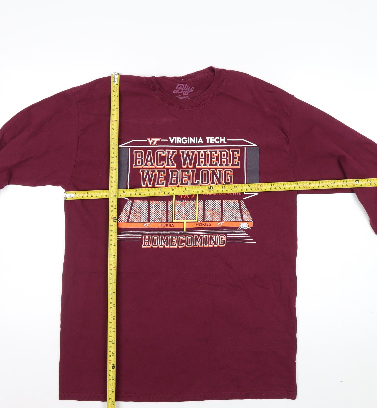 Blue 84 Men’s Red Long Sleeve Virginia Tech Cotton Graphic Top Size M