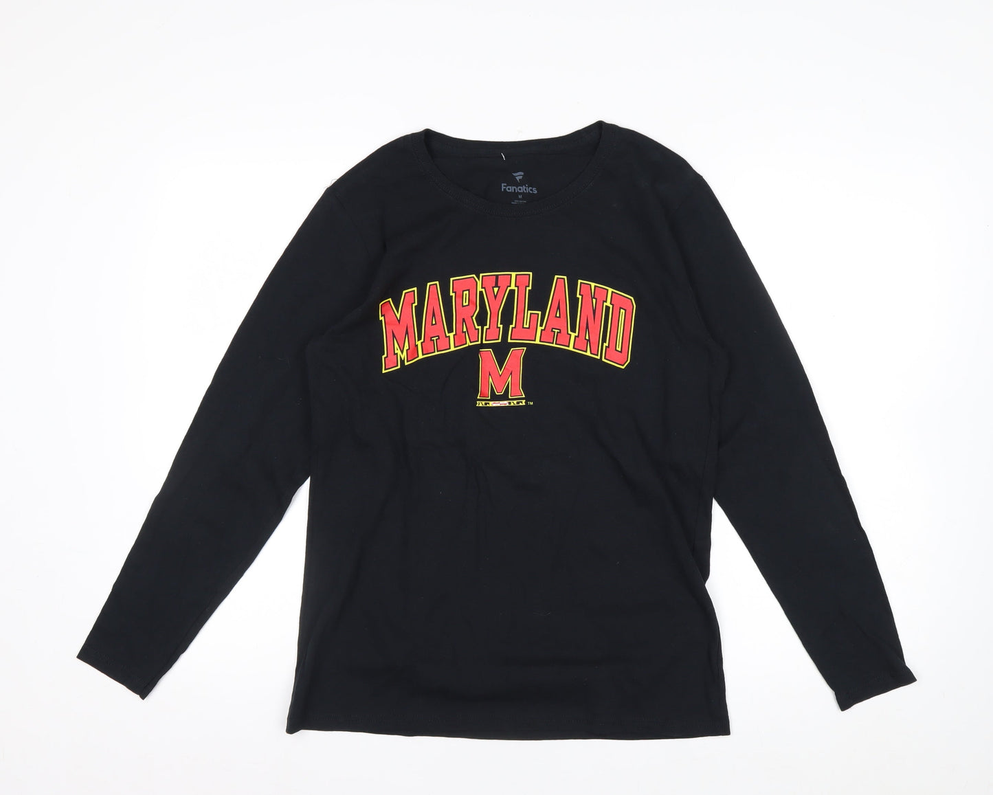 Fanatics Men’s Black Maryland Long Sleeve Cotton Graphic Top M