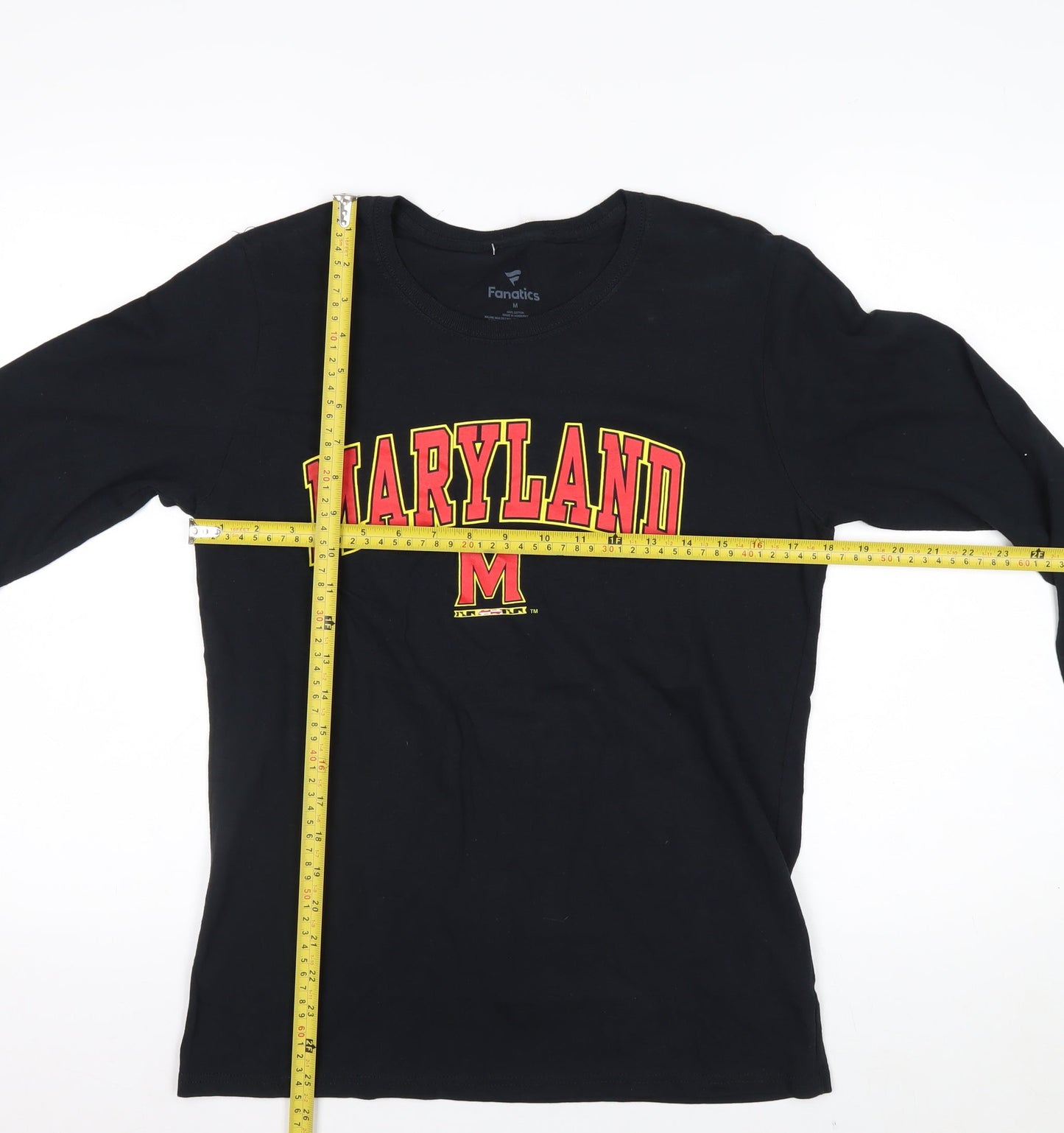 Fanatics Men’s Black Maryland Long Sleeve Cotton Graphic Top M