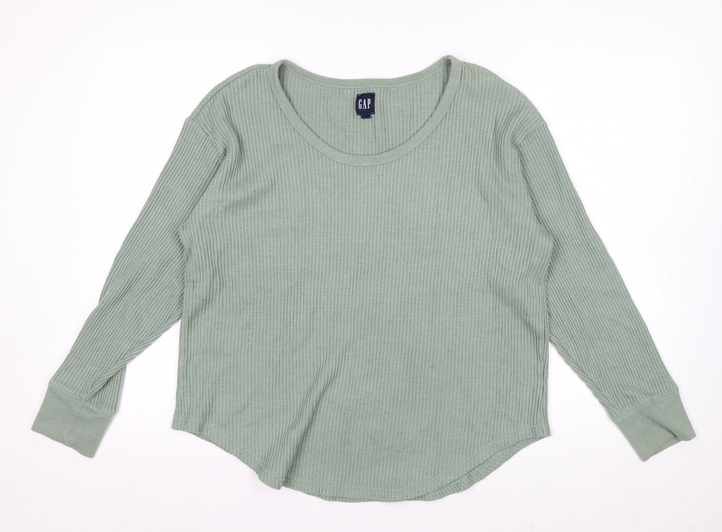 GAP Men's Green Long Sleeve Cotton Waffle Shirt Size M