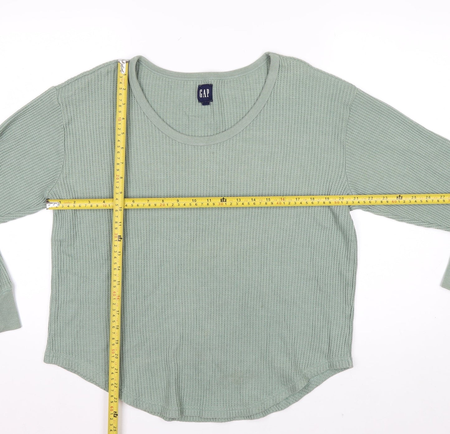 GAP Men's Green Long Sleeve Cotton Waffle Shirt Size M