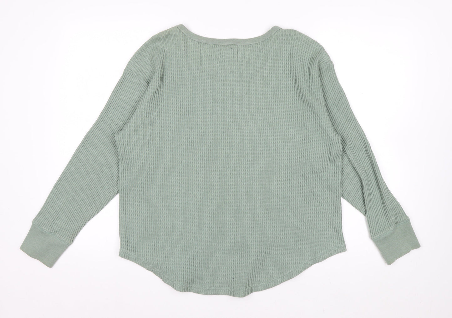 GAP Men's Green Long Sleeve Cotton Waffle Shirt Size M