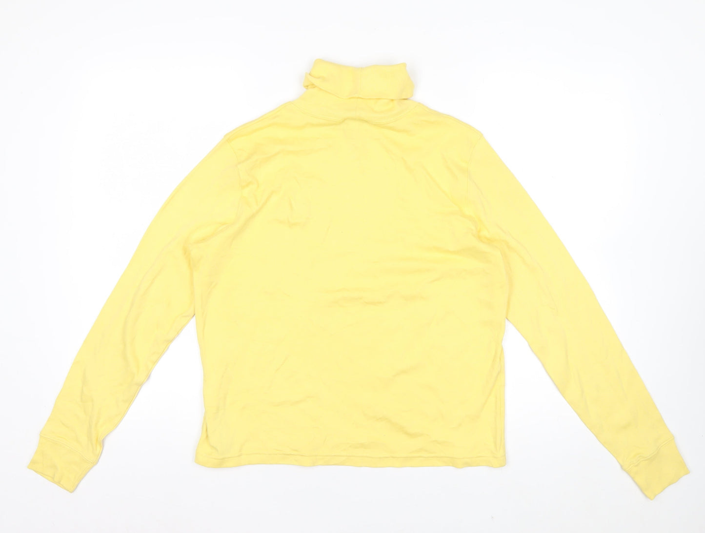 Ralph Lauren Women’s Yellow Cotton Roll Neck Long Sleeve Petite Top