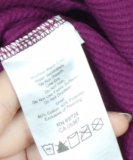 Columbia Women Purple Long Sleeve Basic Knit Top Size M