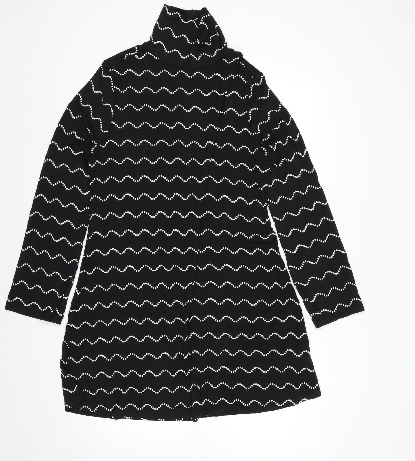 Marks and Spencer Women Black Size 16 Shift Dress Long Sleeve