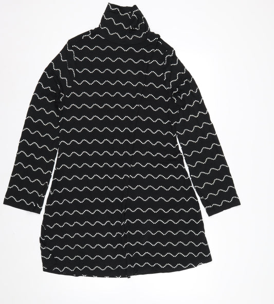 Marks and Spencer Women Black Size 16 Shift Dress Long Sleeve