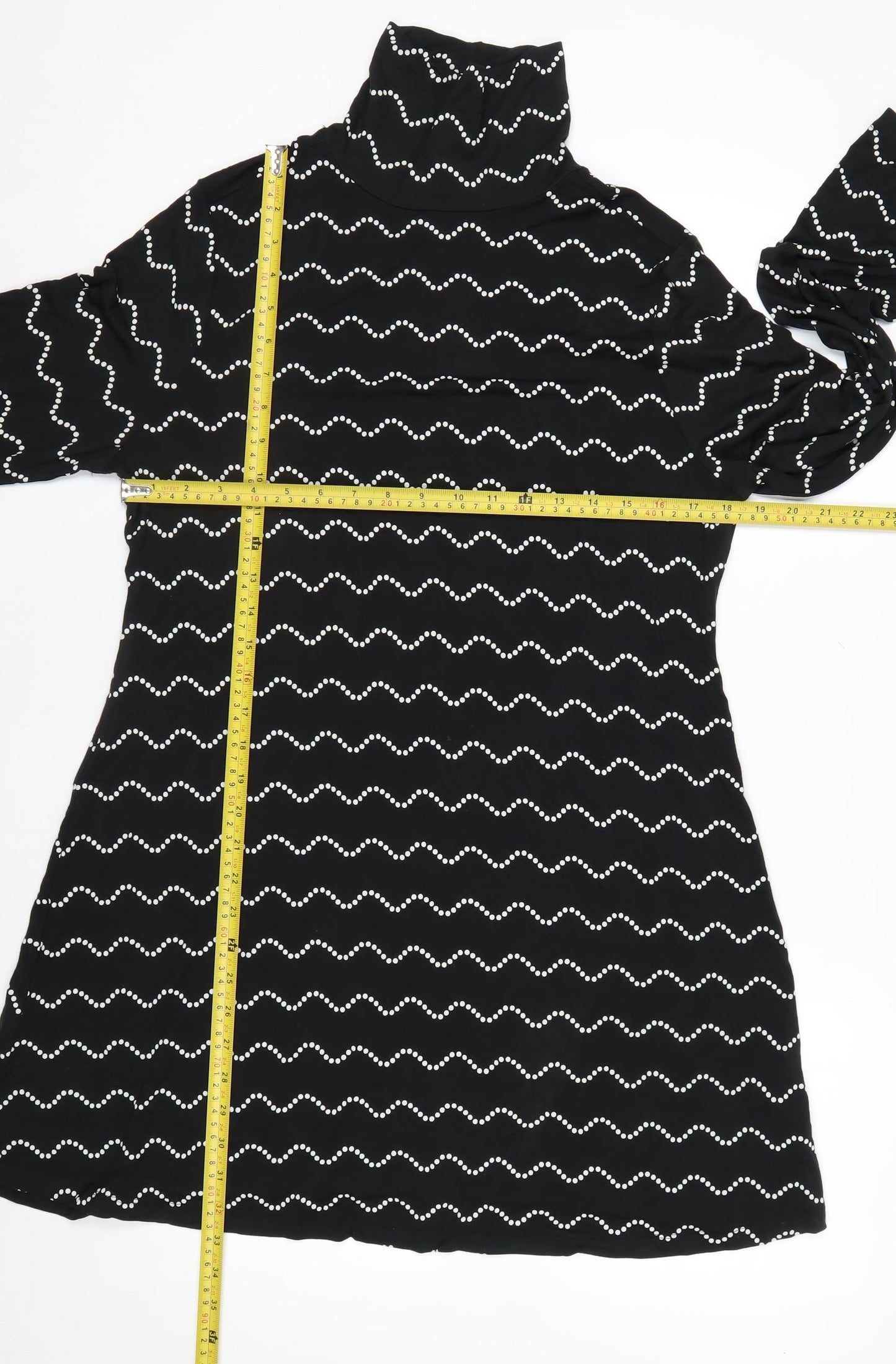 Marks and Spencer Women Black Size 16 Shift Dress Long Sleeve
