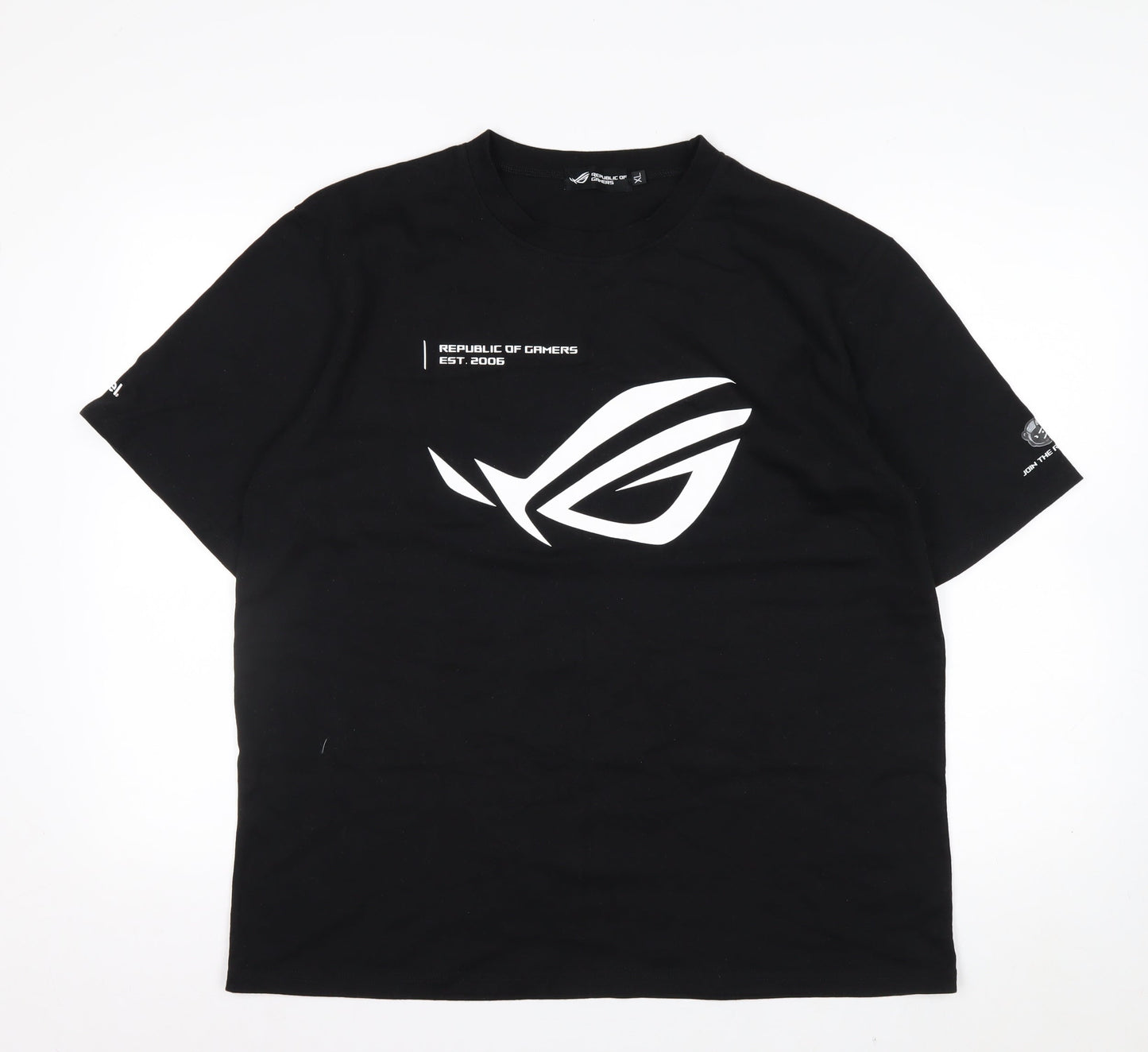 Republic of Gamers Men's Black XL Graphic Cotton T-Shirt