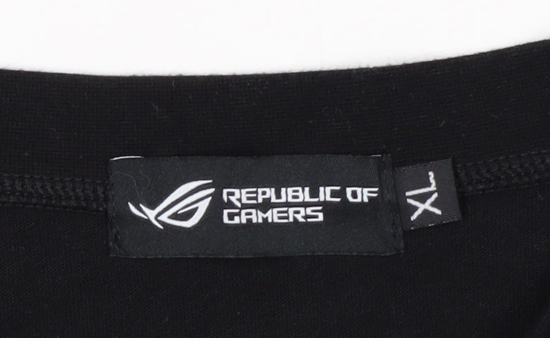 Republic of Gamers Men's Black XL Graphic Cotton T-Shirt