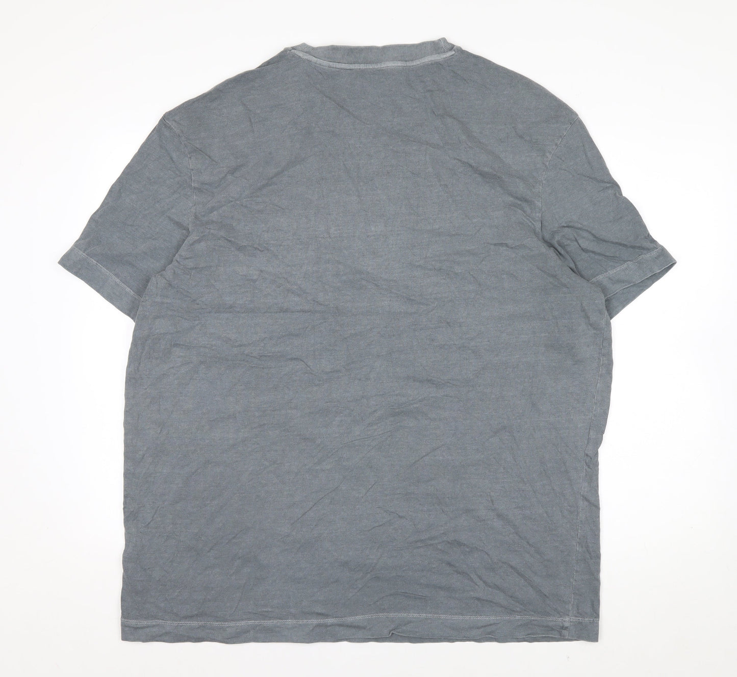 Marks and Spencer Mens Grey 2XL Relaxed Fit Cotton T-Shirt