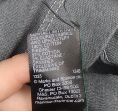Marks and Spencer Mens Grey 2XL Relaxed Fit Cotton T-Shirt