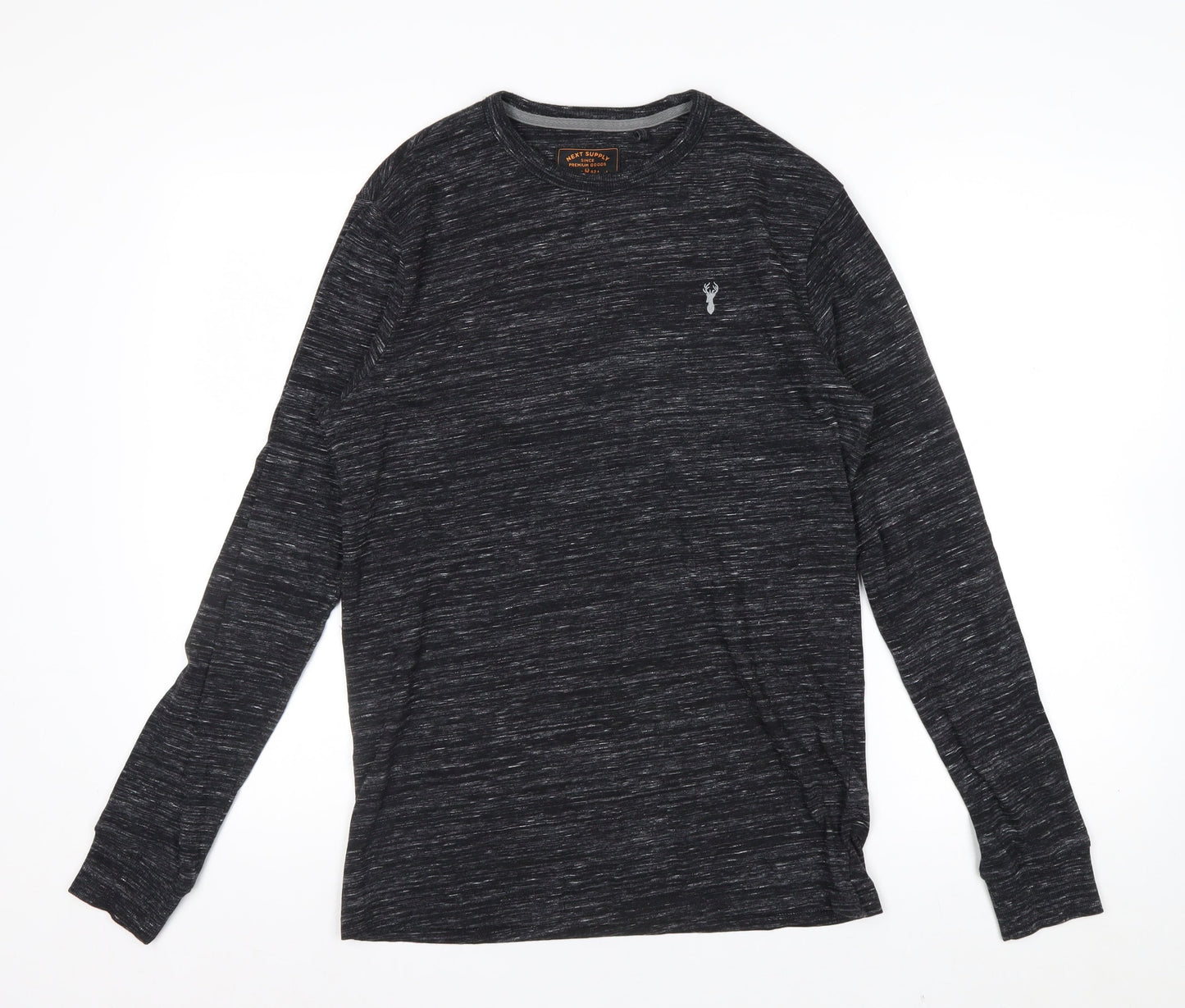 Next Men’s Grey Long Sleeve Crew Neck Cotton Blend Top Size S