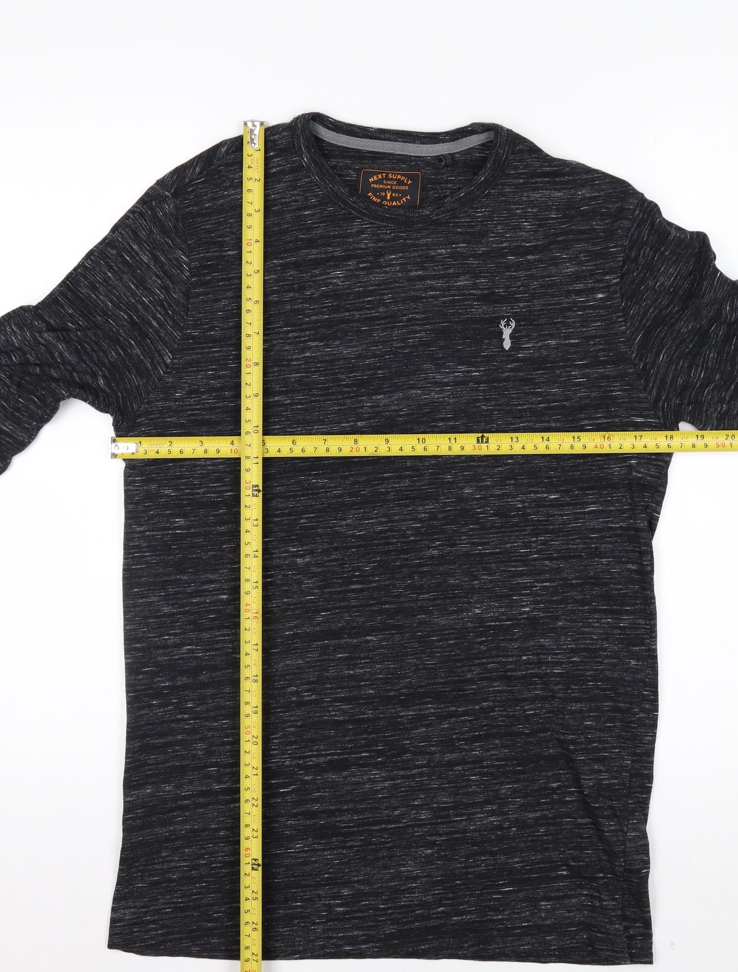 Next Men’s Grey Long Sleeve Crew Neck Cotton Blend Top Size S
