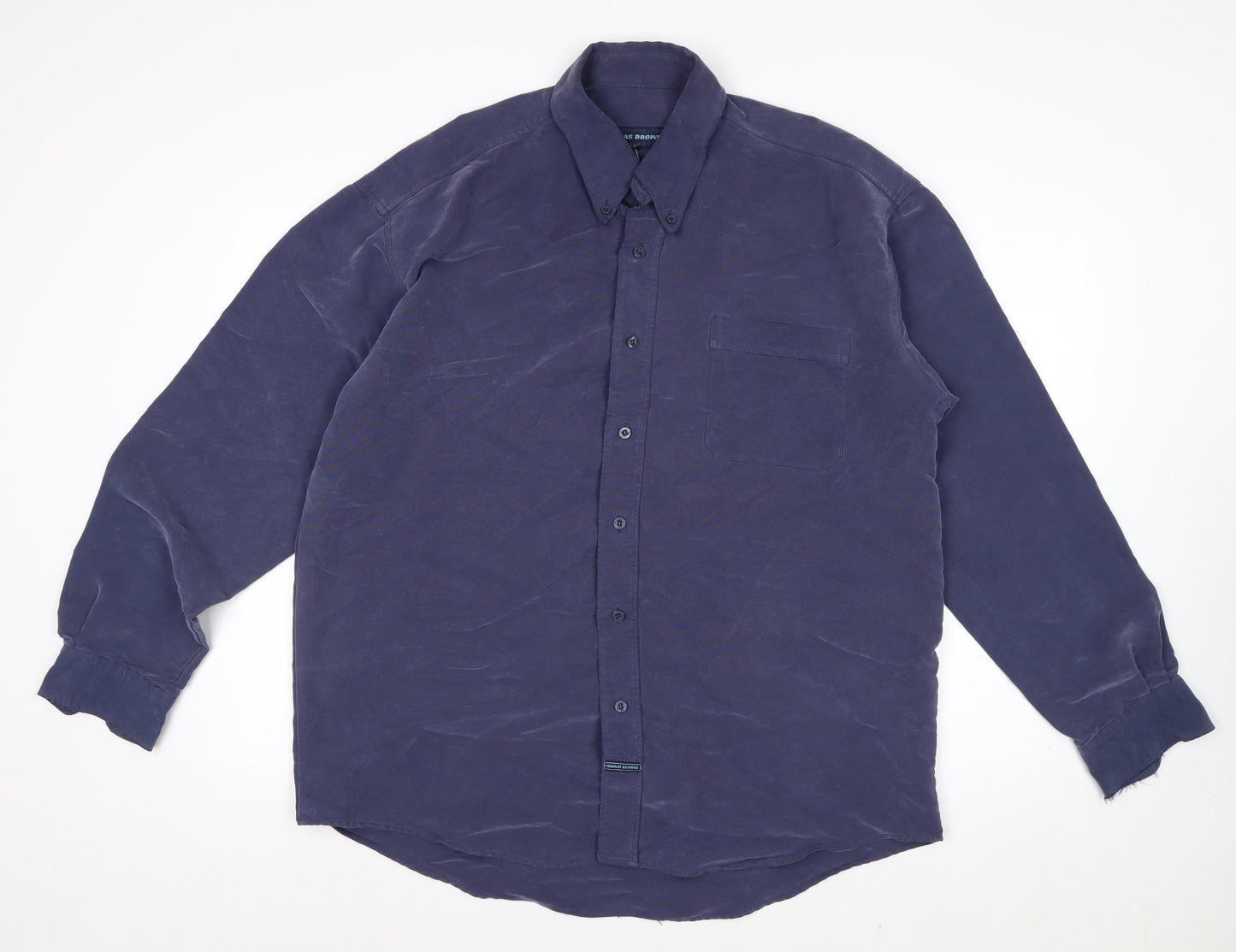 Thomas Browne Men's Blue Long Sleeve Button-Up Shirt Size L