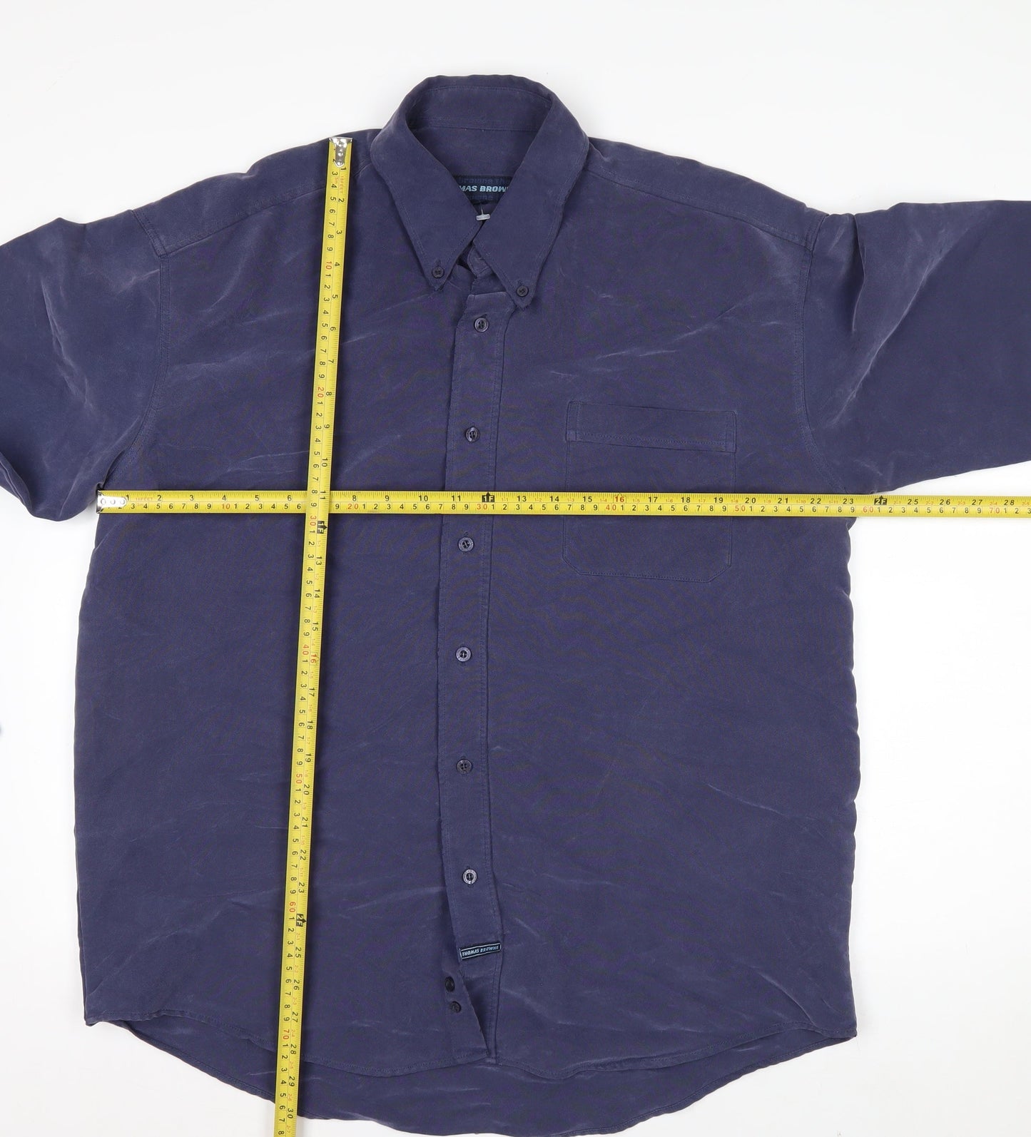 Thomas Browne Men's Blue Long Sleeve Button-Up Shirt Size L