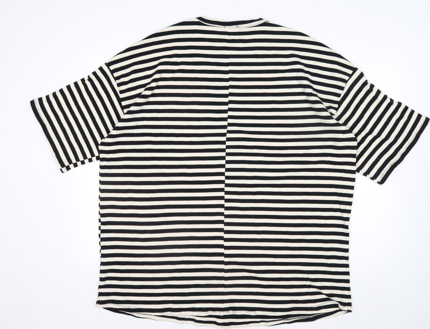 ASOS Design Petite Women's Black Stripe Cotton T-Shirt UK 8