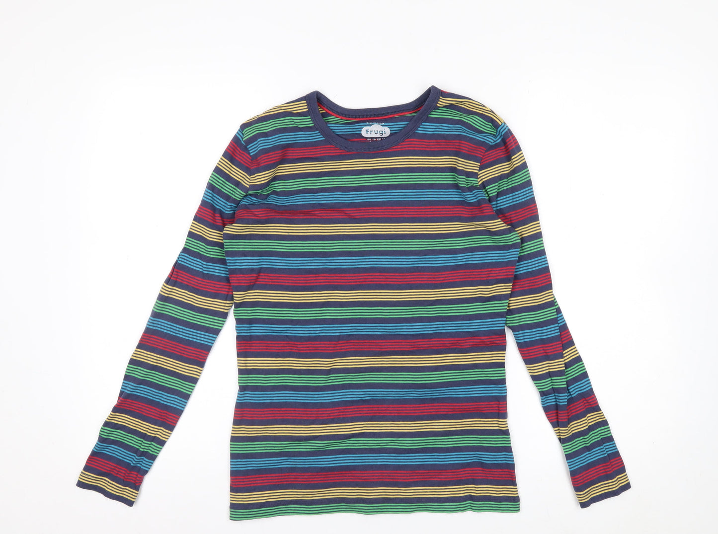 Frugi Women’s Multicoloured Striped Organic Cotton Long Sleeve T-Shirt Size 10