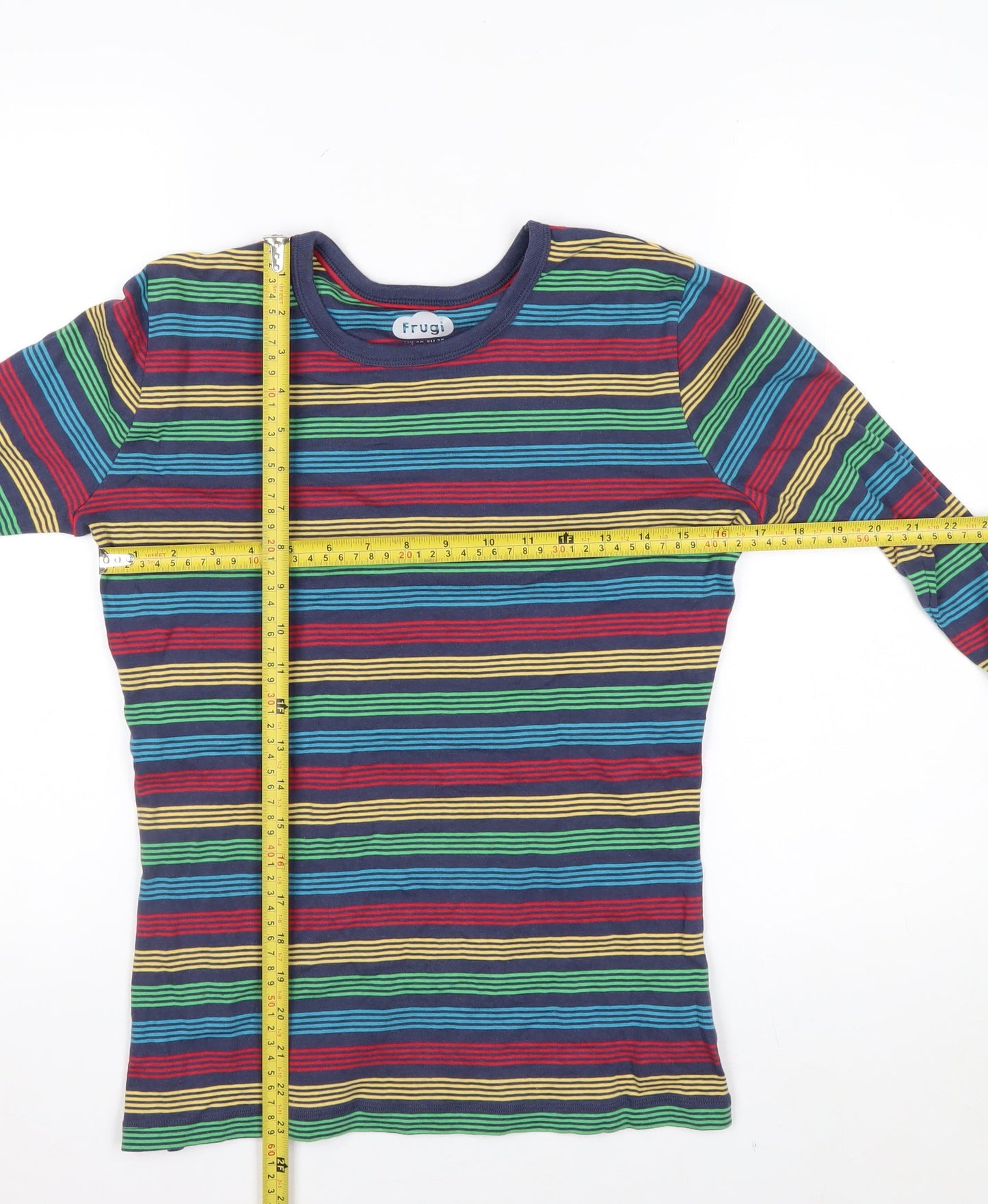 Frugi Women’s Multicoloured Striped Organic Cotton Long Sleeve T-Shirt Size 10
