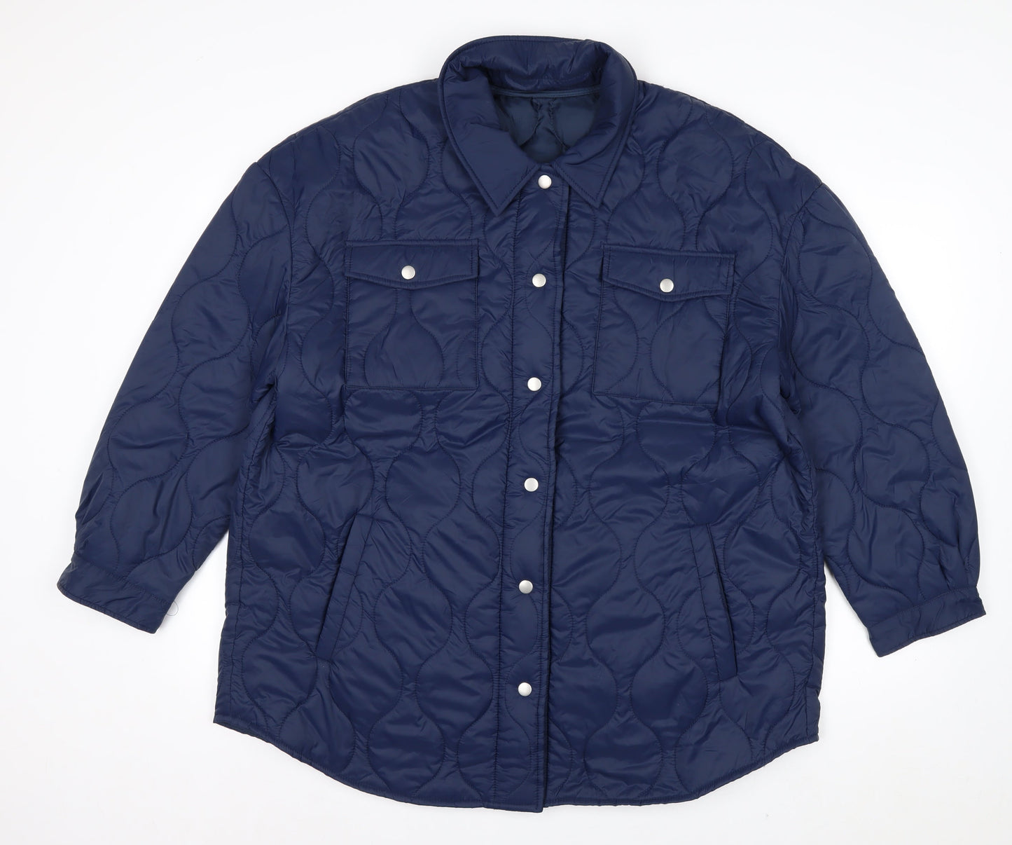 Very Womens Blue Quilted Mid-Length Padded Jacket Size 20