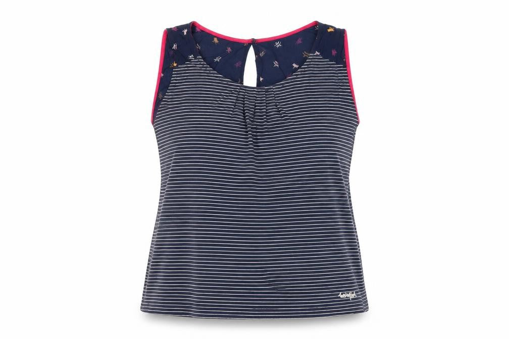 Weird Fish Women's Blue Striped Tank Top Size 18 Cotton Blend