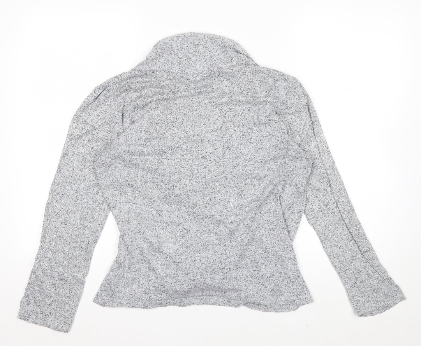 Deane & White Women's Grey Wrap Blouse Size M Long Sleeve