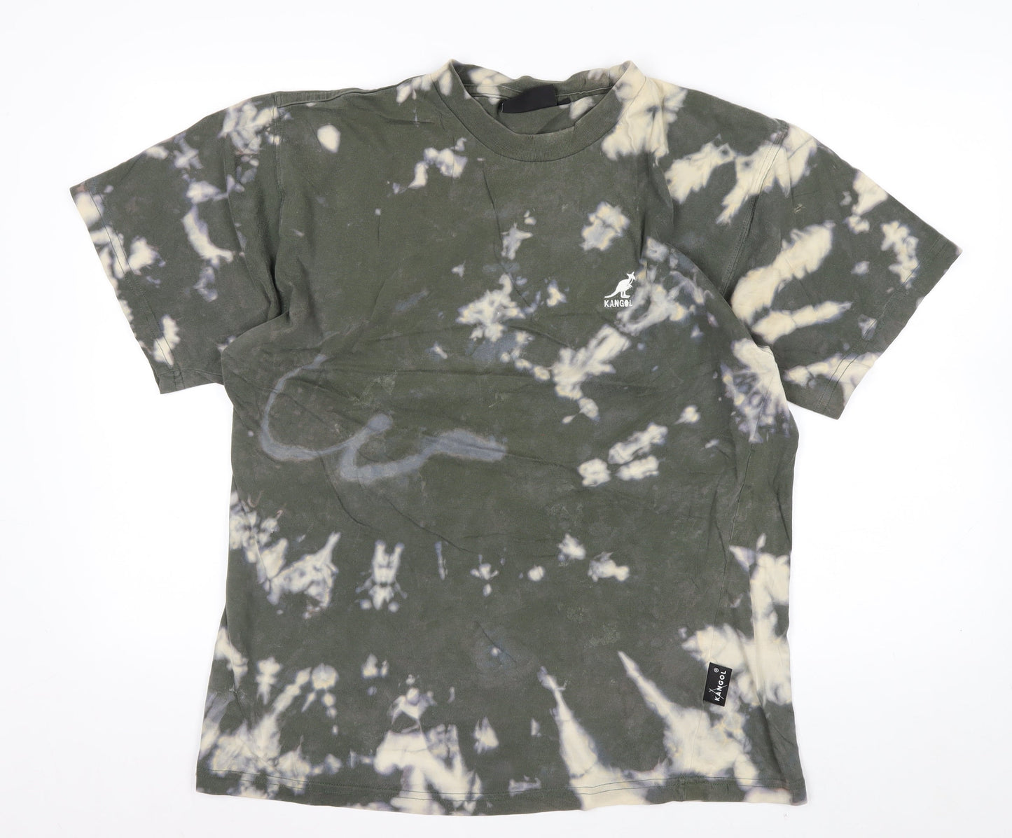 Kangol Men’s Green Tie-Dye Cotton Crew Neck T-Shirt Size M