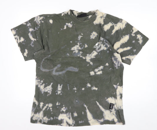 Kangol Men’s Green Tie-Dye Cotton Crew Neck T-Shirt Size M