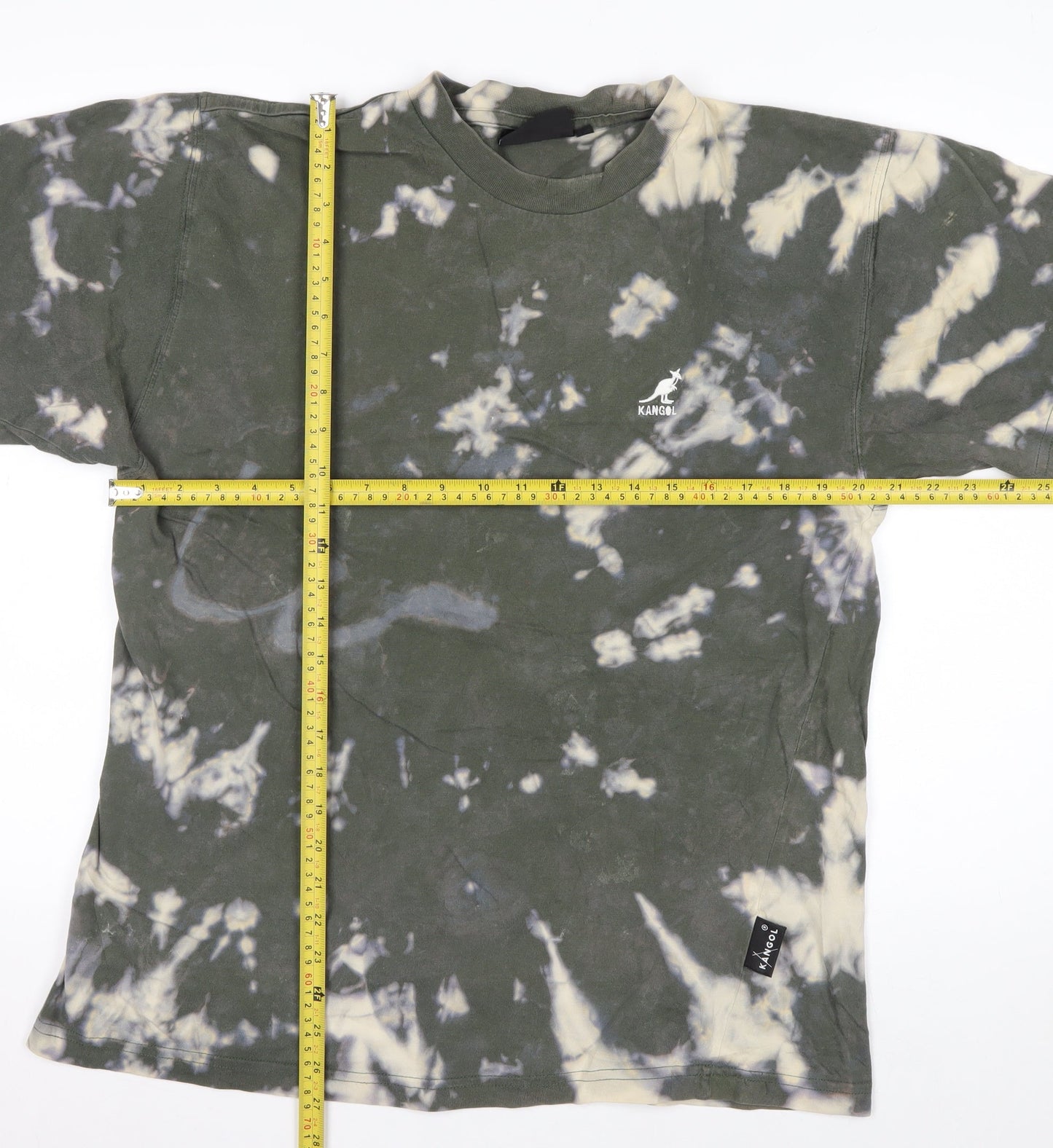 Kangol Men’s Green Tie-Dye Cotton Crew Neck T-Shirt Size M