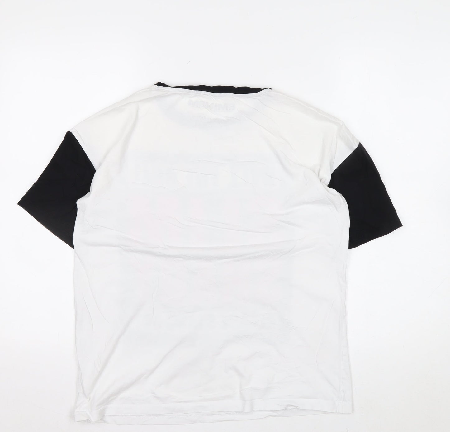 Eminem Mens White Black Slim Shady Graphic T-Shirt Size S
