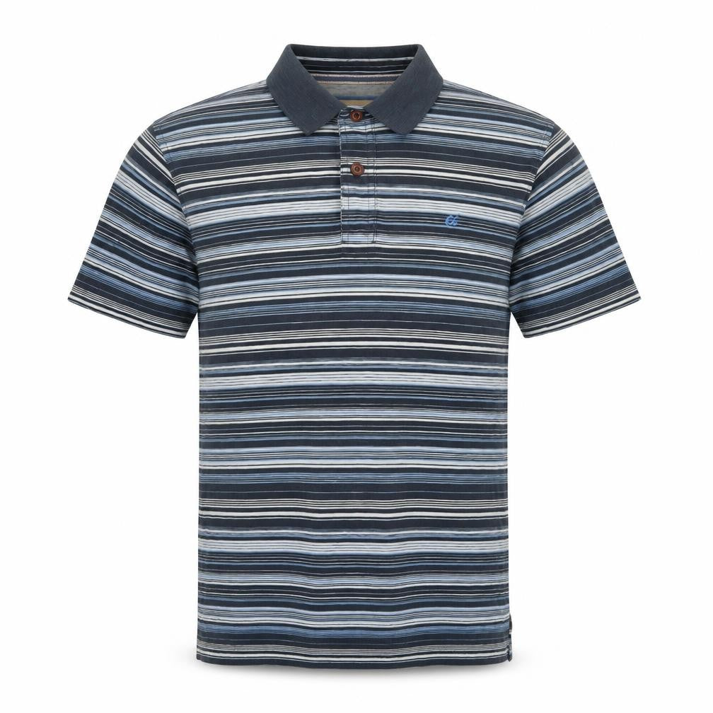 Marks & Spencer Men’s Blue Striped Cotton Short Sleeve Polo M