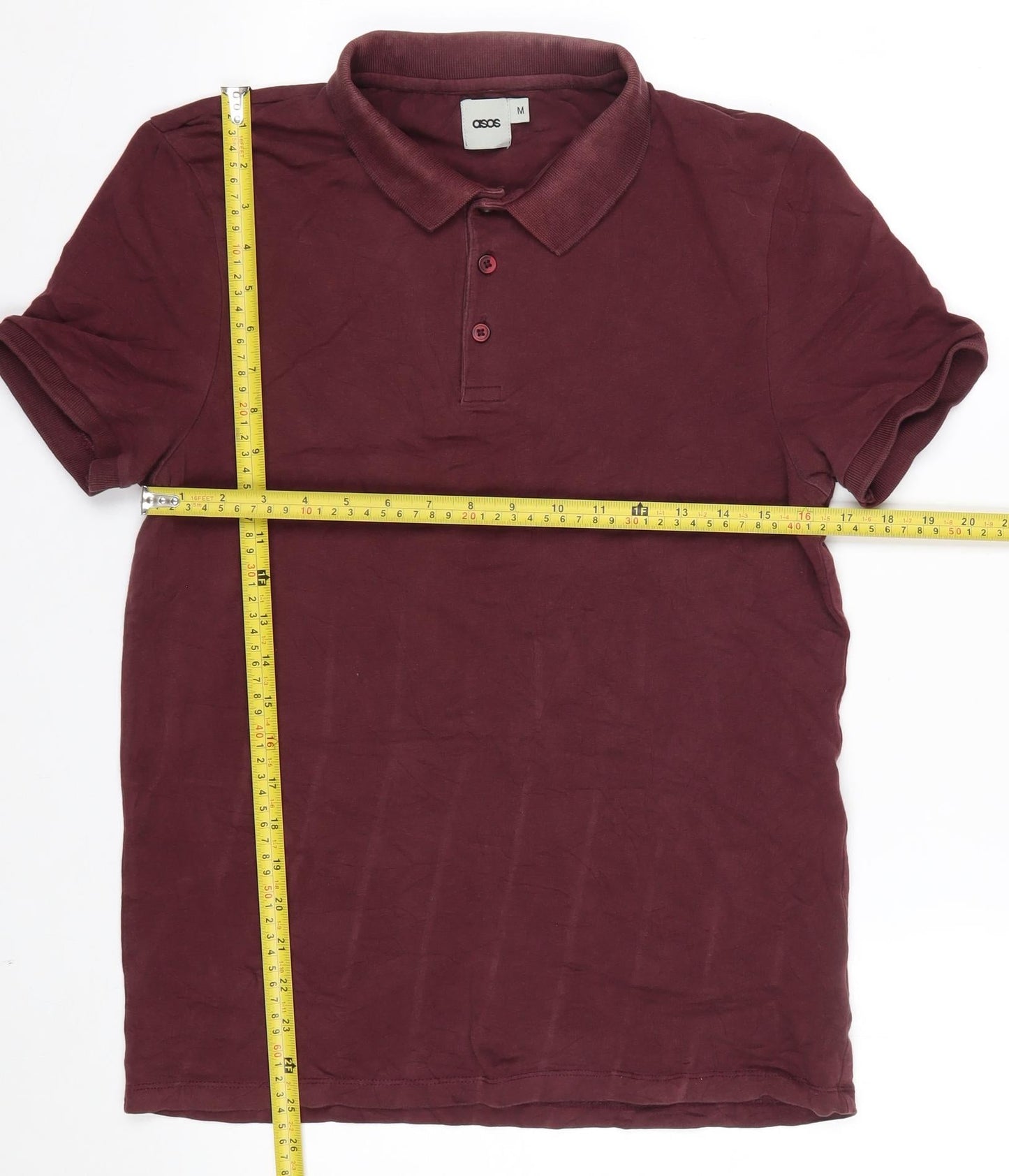 ASOS Men’s Red Cotton Stretch Polo Shirt Size M Regular Fit