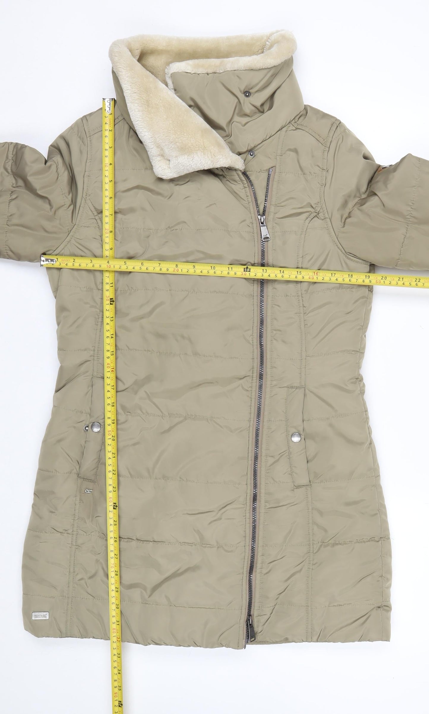 Regatta Women's Beige Puffer Jacket Size 12 Lined Winter Coat