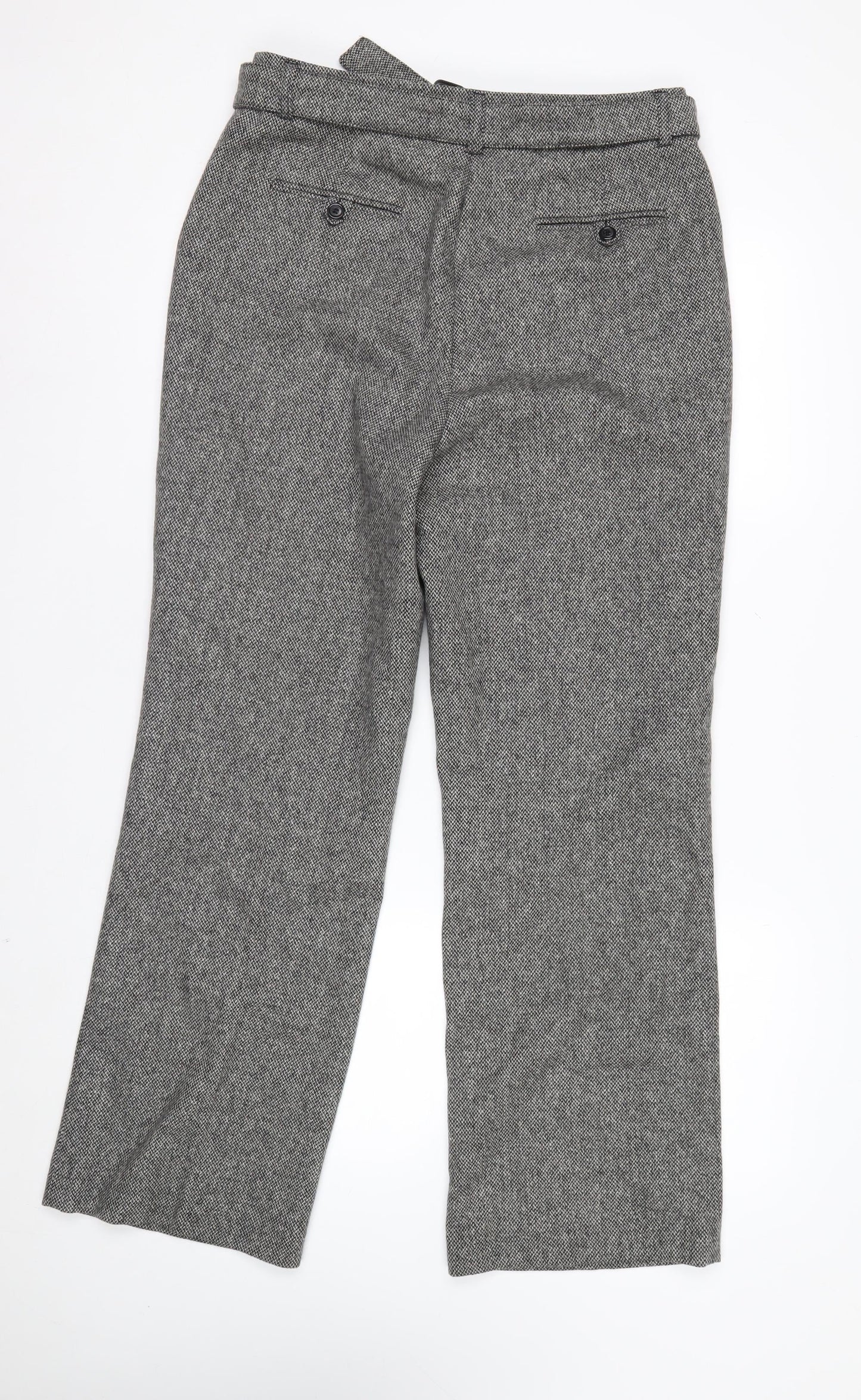 Marks and Spencer Women Grey Wool Blend Straight Leg Trousers UK 12