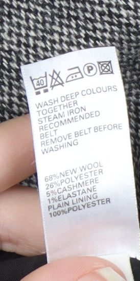 Marks and Spencer Women Grey Wool Blend Straight Leg Trousers UK 12