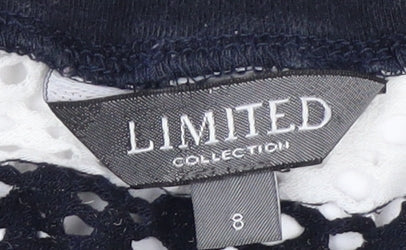 Marks and Spencer Women’s Blue Striped Lace 3/4 Sleeve T-Shirt Size 8