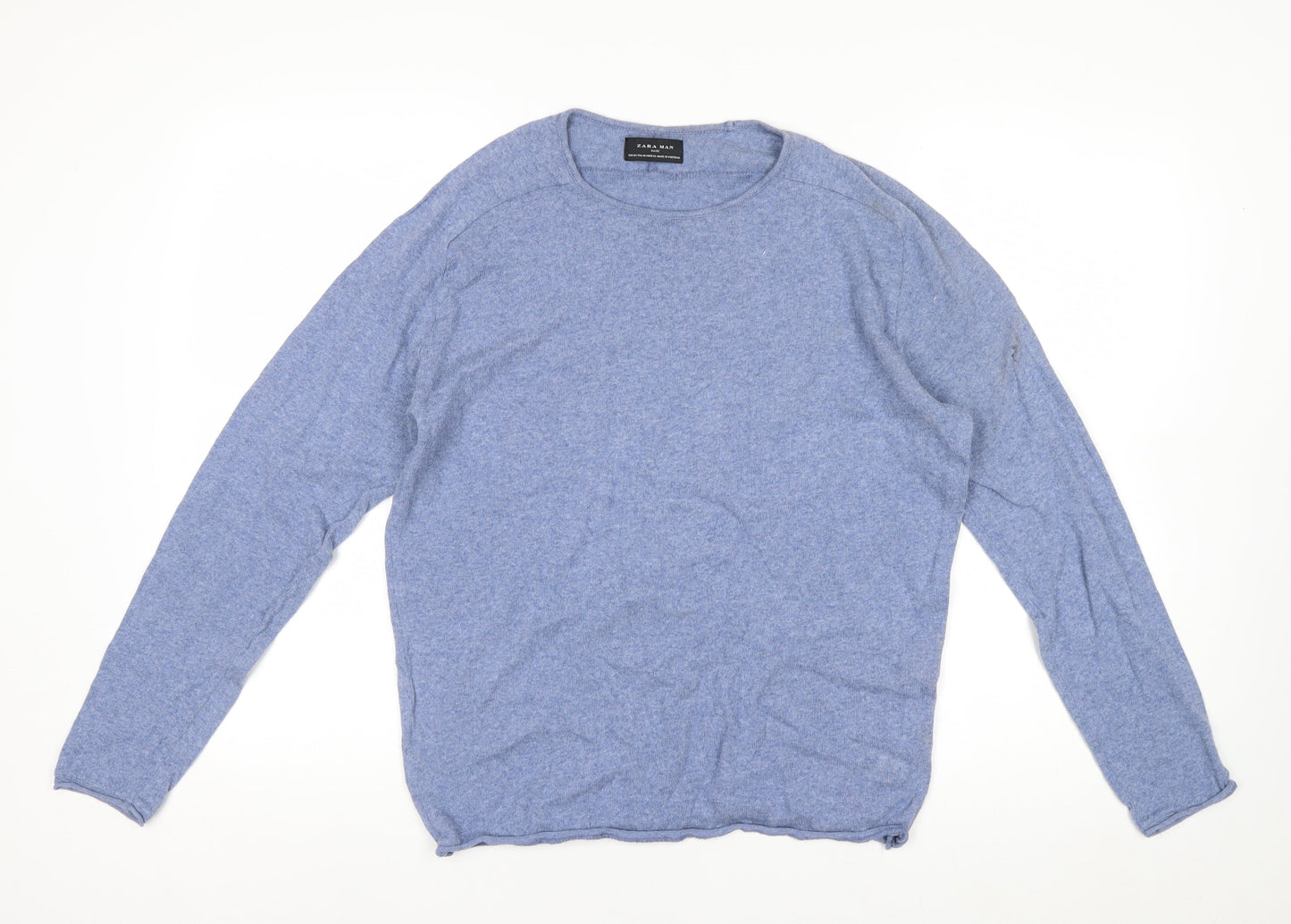 Zara Man Blue Cotton Crew Neck Men’s M Pullover Jumper