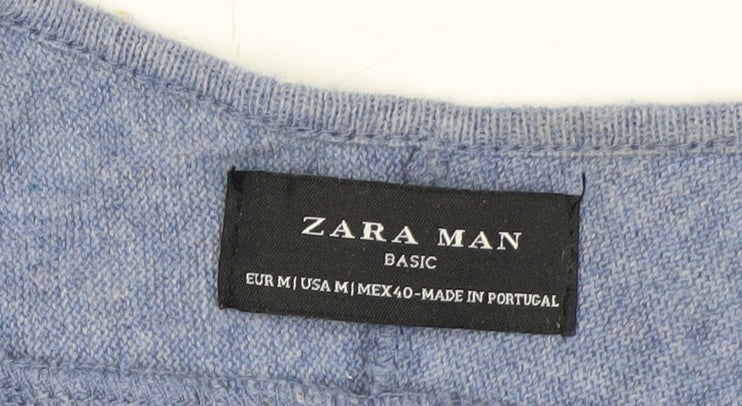 Zara Man Blue Cotton Crew Neck Men’s M Pullover Jumper