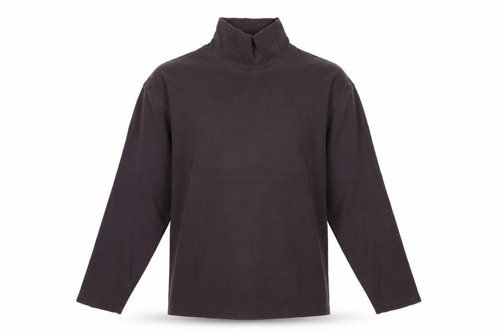 EWM Men’s Brown Cotton Roll Neck Long Sleeve Casual Top Size L