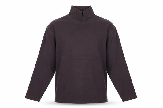 EWM Men’s Brown Cotton Roll Neck Long Sleeve Casual Top Size L