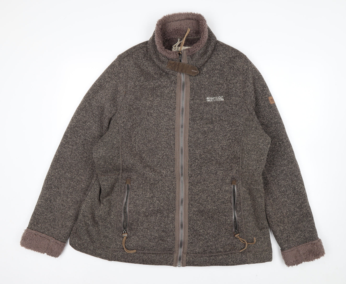 Regatta Womens Brown Full Zip Fleece Jacket Size 22 Outdoor Warm Lined